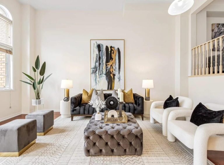 living room staged by designs by deeda toronto